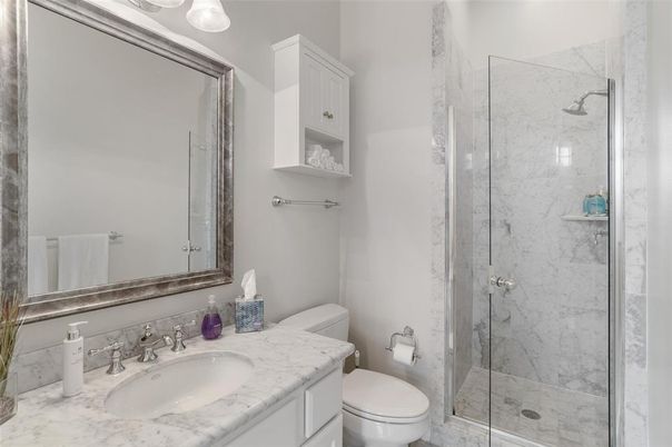 Bathroom, Glass Shower, Interior, Marble Walls