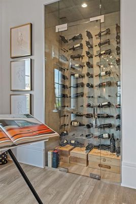 Interior, Recessed Lighting, Wine Storage, Wood Texture Flooring