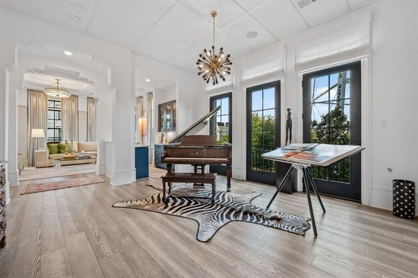Interior, Pendant Lights, Piano, Recessed Lighting, Wood Texture Flooring