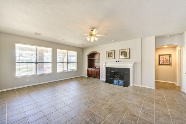 Empty room, Fireplace, Interior, Recessed Lighting