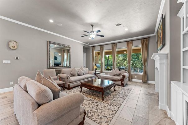Fireplace, Interior, Living room, Recessed Lighting