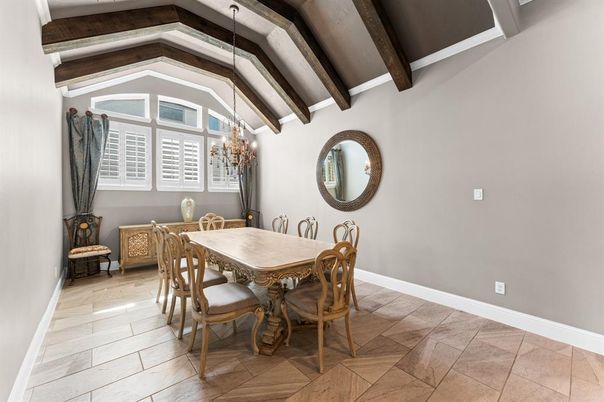 Chandelier, Dining room, Interior, Pendant Lights, Wooden Beams