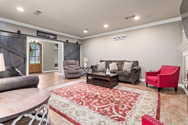 Fireplace, Interior, Living room, Recessed Lighting