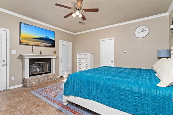 Bedroom, Fireplace, Interior