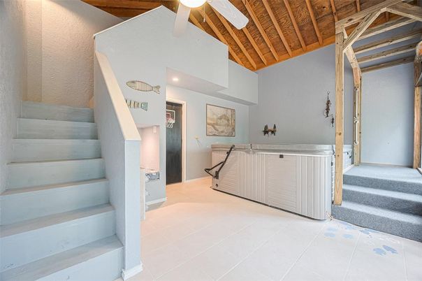 Hot Tub, Interior, Recessed Lighting, Wooden Beams, Wooden Ceilings