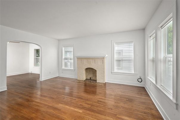 Empty room, Fireplace, Interior, Wood Texture Flooring