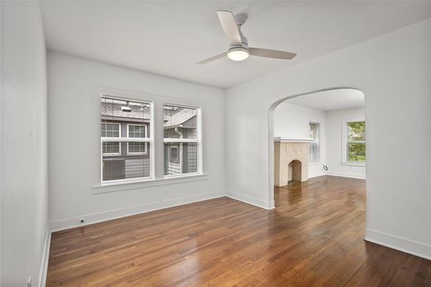 Empty room, Fireplace, Interior, Wood Texture Flooring