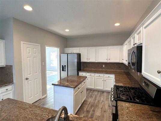 Interior, Kitchen, Recessed Lighting, Wood Texture Flooring