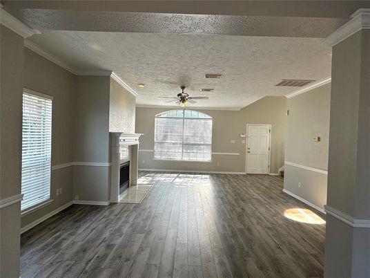 Empty room, Fireplace, Interior, Wood Texture Flooring