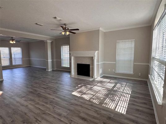 Empty room, Fireplace, Interior, Wood Texture Flooring