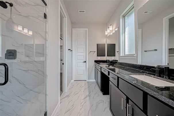 Bathroom, Dual Sink Vanities, Interior, Marble, Marble Walls