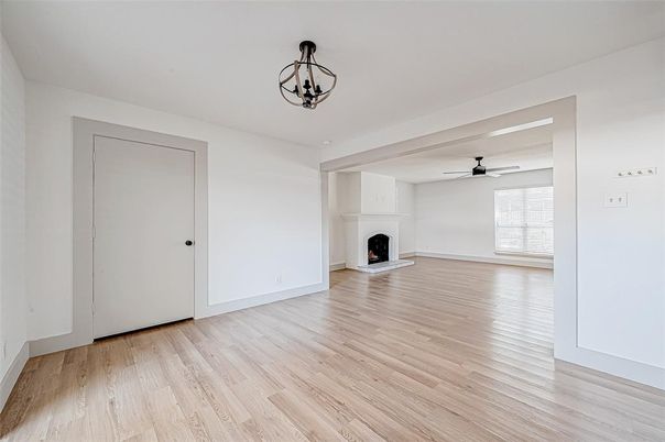 Empty room, Fireplace, Interior, Wood Texture Flooring