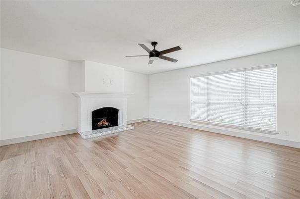 Empty room, Fireplace, Interior, Wood Texture Flooring