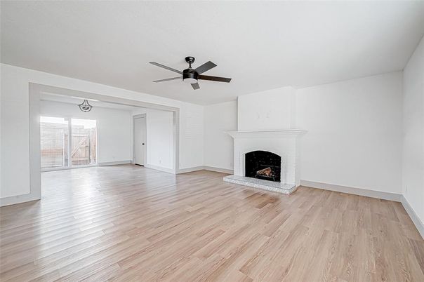 Empty room, Fireplace, Interior, Wood Texture Flooring