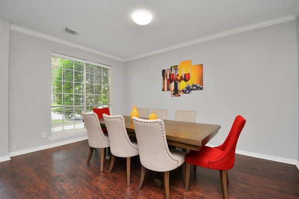 Dining room, Interior, Wood Texture Flooring