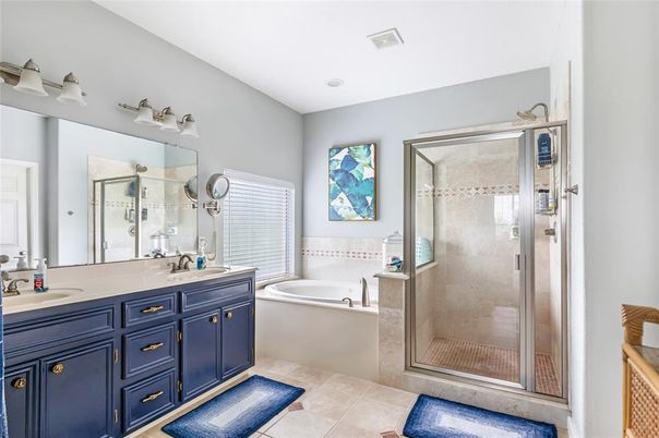 Bathroom, Dual Sink Vanities, Glass Shower, Interior