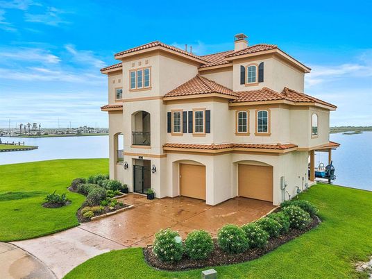 Attached, Backyard, Exterior, Facade, Water, Mediterranean