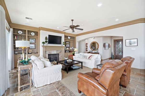 Fireplace, Interior, Living room, Recessed Lighting