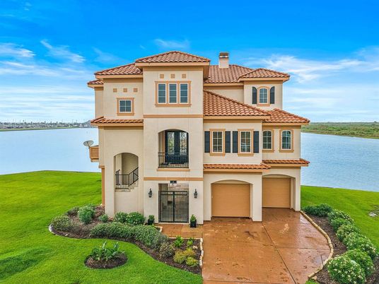 Attached, Backyard, Exterior, Facade, Water, Mediterranean