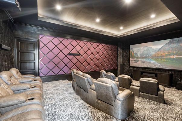 Home Theatre Room, Interior, Projection Screen, Recessed Lighting, Theatre Room