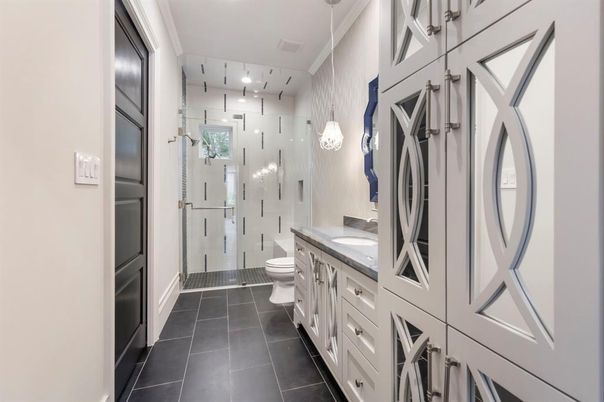 Bathroom, Dual Sink Vanities, Glass Shower, Interior