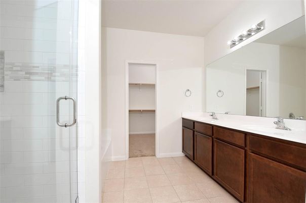 Bathroom, Dual Sink Vanities, Glass Shower, Interior