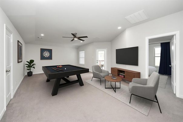 Billiard Table, Game Room, Interior, Living room, Recessed Lighting