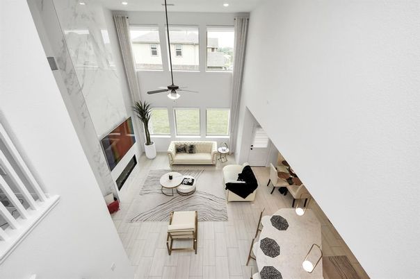 Interior, Living room, Marble Walls, Recessed Lighting, Wood Texture Flooring