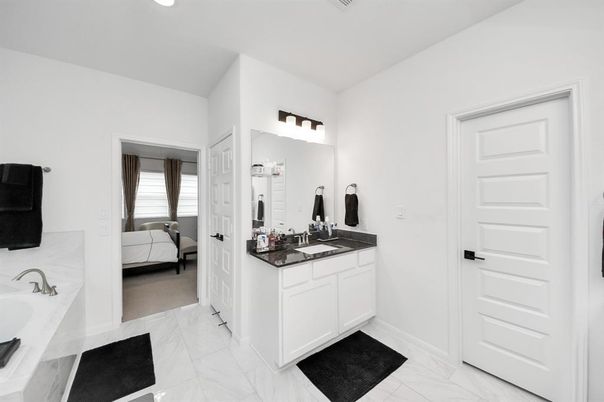 Bathroom, Bedroom, Dual Sink Vanities, Interior, Marble, Recessed Lighting