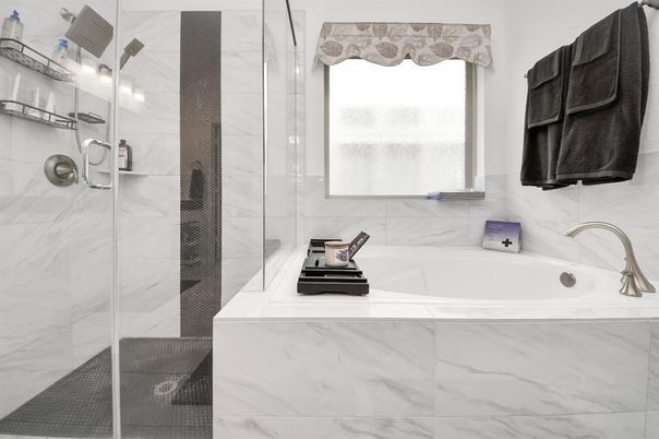 Bathroom, Glass Shower, Interior, Marble Walls