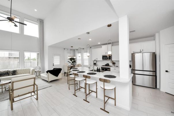 Interior, Kitchen, Living room, Pendant Lights, Recessed Lighting, Stainless Steel Appliances