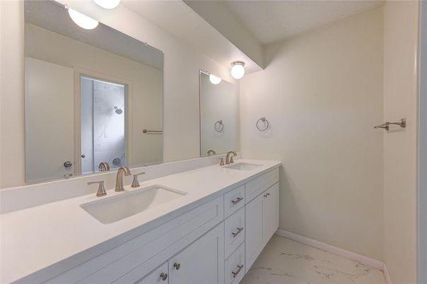 Bathroom, Dual Sink Vanities, Interior, Marble