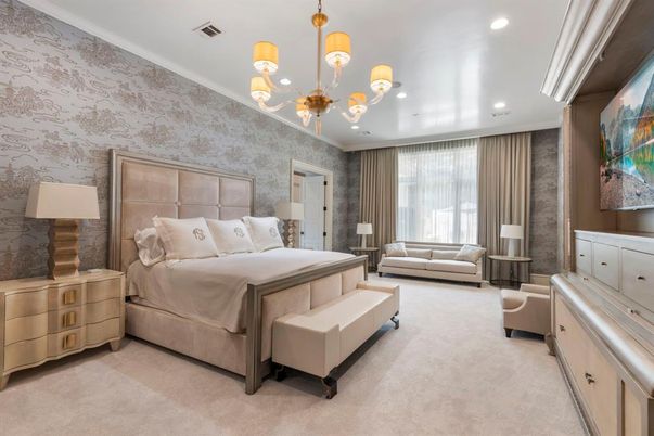 Bedroom, Chandelier, Interior, Recessed Lighting