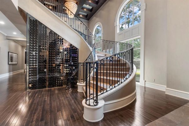 Interior, Recessed Lighting, Wine Storage, Wood Texture Flooring