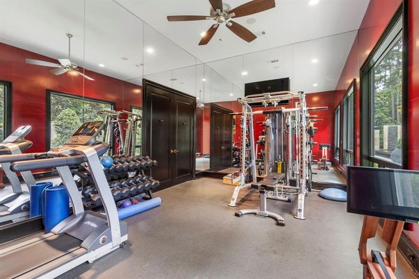 Fitness Equipment, Gym, Interior, Recessed Lighting