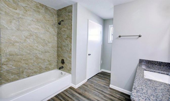 Bathroom, Interior, Wood Texture Flooring