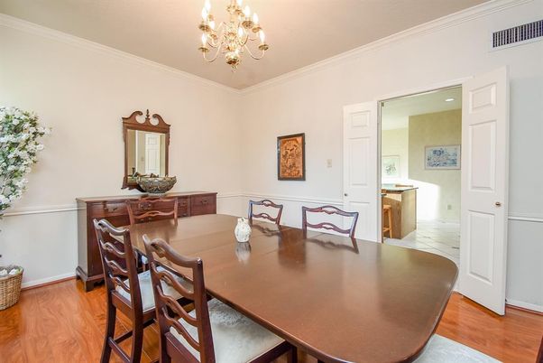 Chandelier, Dining room, Interior, Wood Texture Flooring