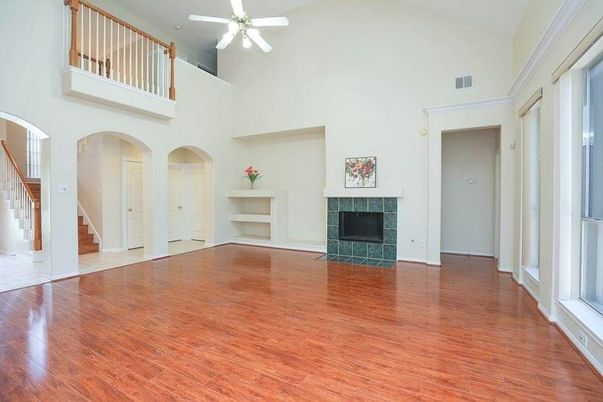 Fireplace, Interior, Wood Texture Flooring