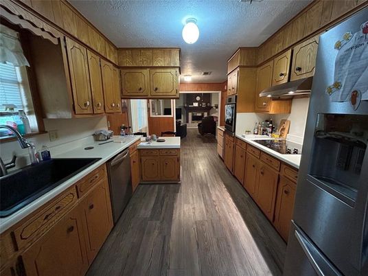 Interior, Kitchen, Stainless Steel Appliances, Wood Texture Flooring