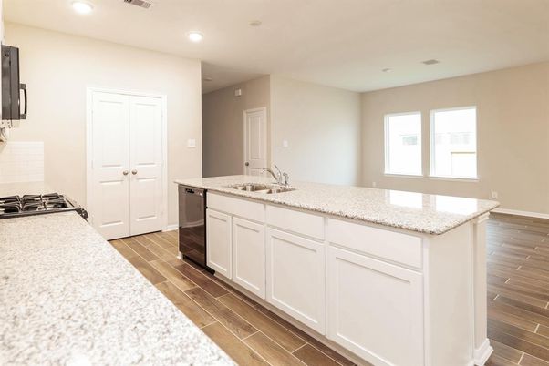 Interior, Kitchen, Recessed Lighting, Wood Texture Flooring
