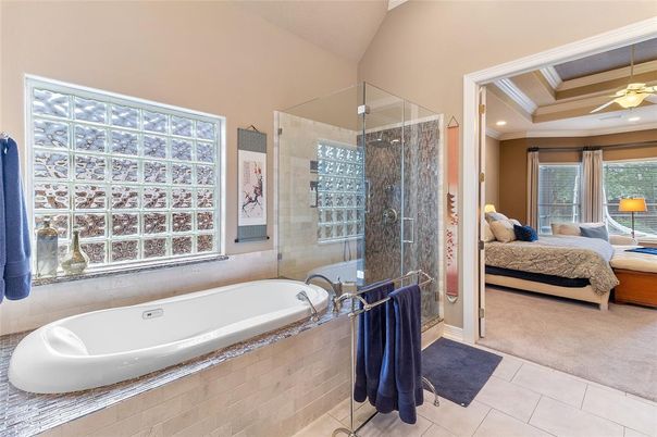 Bathroom, Bedroom, Glass Shower, Interior, Recessed Lighting