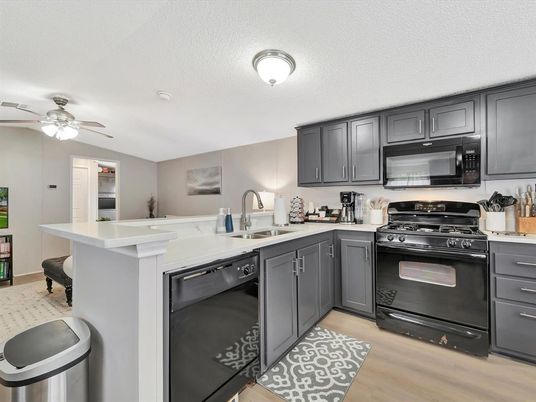 Interior, Kitchen, Stainless Steel Appliances, Wood Texture Flooring