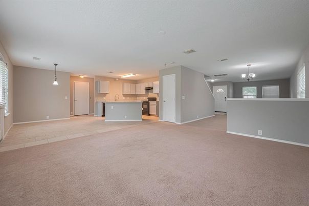 Empty room, Interior, Kitchen, Pendant Lights