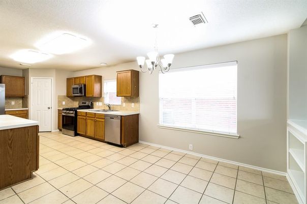 Chandelier, Interior, Kitchen, Stainless Steel Appliances