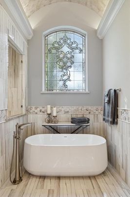 Bathroom, Free Standing Baths, Interior, Wood Texture Flooring