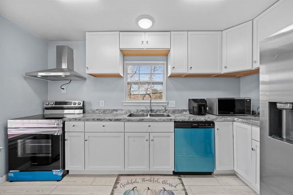Interior, Kitchen, Stainless Steel Appliances, Wood Texture Flooring