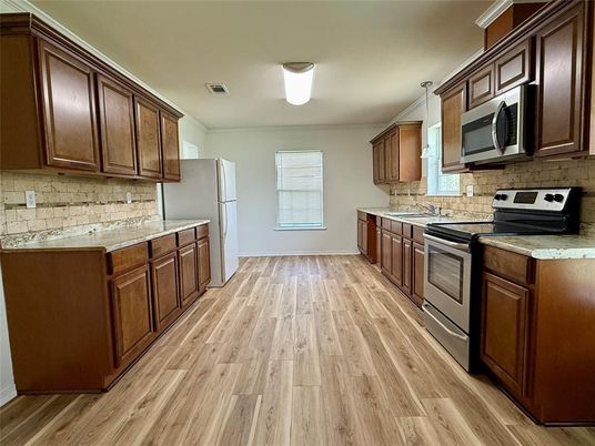 Interior, Kitchen, Wood Texture Flooring