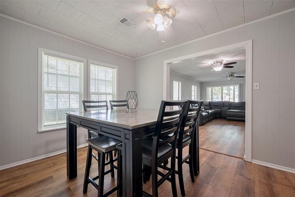 Dining room, Interior, Wood Texture Flooring