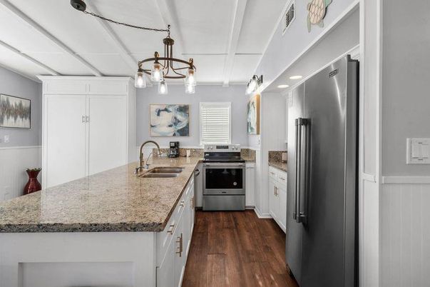 Interior, Kitchen, Stainless Steel Appliances, Wood Texture Flooring