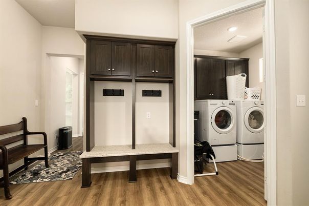Interior, Recessed Lighting, Utility Closets, Washer, Wood Texture Flooring